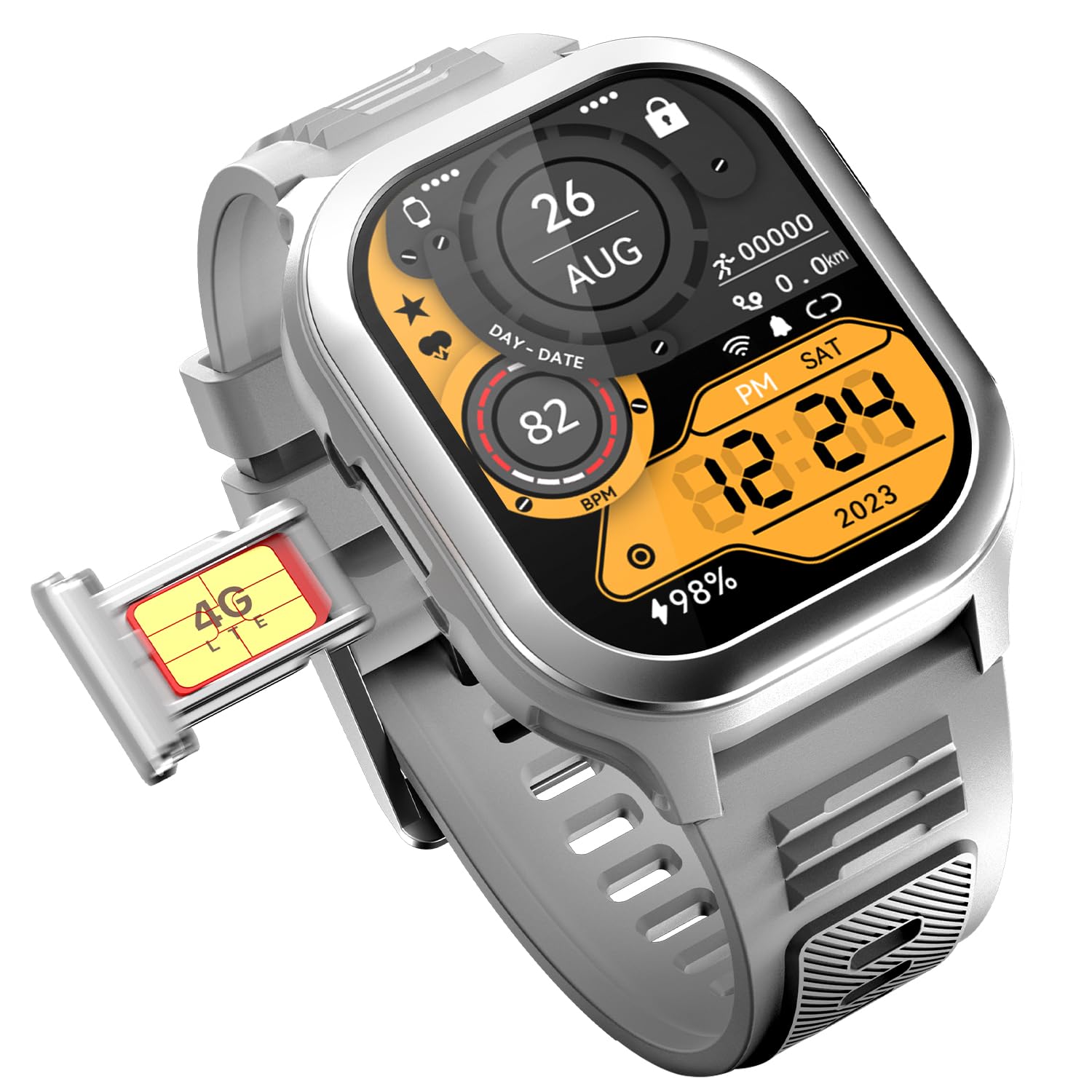 Fire Boltt 4G Pro VoLTE Calling Smart Watch 2.02 TFT Display 4G Nano SIM GPS Grey 93Mobiles