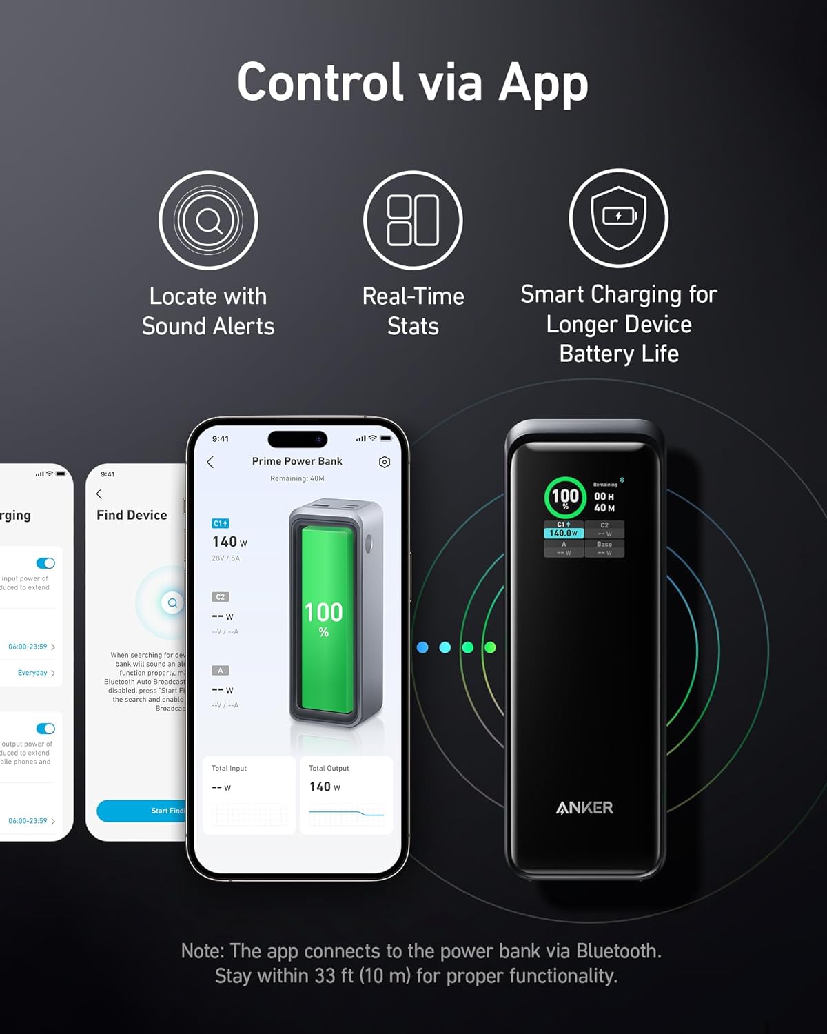Anker Prime Power Bank, 27,650mAh 3-Port 250W Portable Charger (99.54Wh) Smart App, Compatible, Black - 93Mobiles Anker Prime Power Bank, 27,650mAh 3-Port 250W Portable Charger (99.54Wh) Smart App, Compatible, Black - 93Mobiles