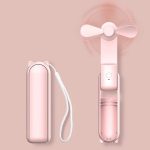 JISULIFE Handheld Mini Fan, 3 IN 1 Hand Fan, Portable USB Rechargeable Small Pocket Fan (Pink)