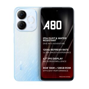 itel A80 | 120Hz Refresh Rate | Punch Hole Display | 4GB RAM, 128GB ROM | Wave Blue