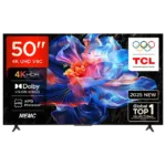 TCL 126 cm (50 inches) Metallic Bezel Less Series 4K Ultra HD Smart LED Google TV 50V6C (Black)