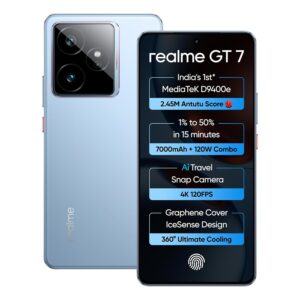realme GT 7 (IceSense Blue,8GB+256GB) | India's 1st MediaTek Dimensity 9400e Chipset