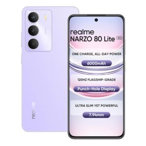realme NARZO 80 Lite 5G (Crystal Purple, 4GB+128GB) | 6000mAh Long-Lasting Battery