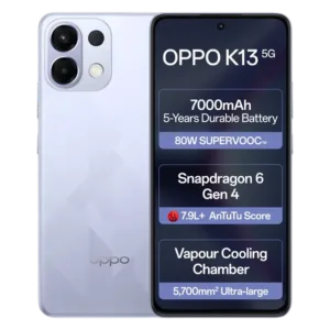 OPPO K13 5G with 7000mAh and 80W SUPERVOOC Charger In-The-Box (Icy Purple, 256 GB)  (8 GB RAM)
